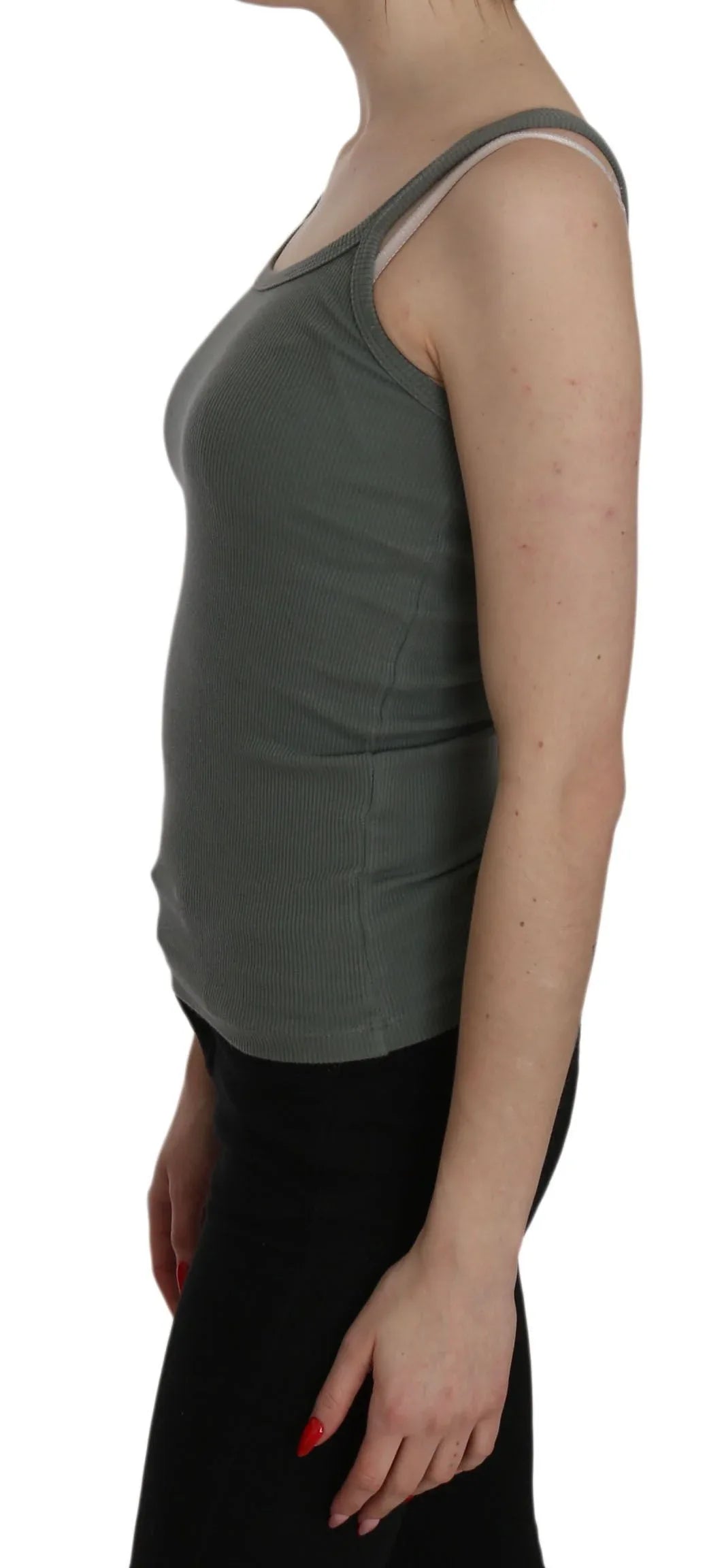 PINK MEMORIES Green Spaghetti Strap Slim Fit Casual Tank Top Blouse - Zeiniez