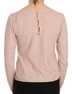 PINK MEMORIES Pink Lace See Through Long Sleeve Top Blouse - Zeiniez
