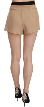 Costume National Shorts Beige Cotton Mid Waist Mini Short - Zeiniez