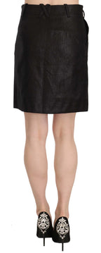 GF Ferre Black High Waist Curdoroy A-line Mini Skirt - Zeiniez
