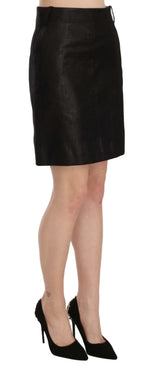 GF Ferre Black High Waist Curdoroy A-line Mini Skirt - Zeiniez