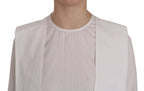 Dsquared² White Crew Neck Long Sleeve Cotton Blouse - Zeiniez