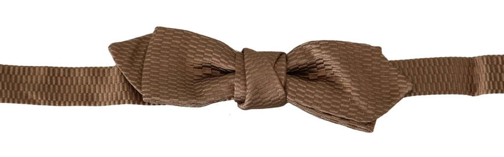 Dolce & Gabbana Men Brown Gold Adjustable Neck Papillon Bow Tie - Zeiniez