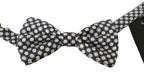 Dolce & Gabbana Men Black White Circles Adjustable Neck Papillon Bow Tie - Zeiniez