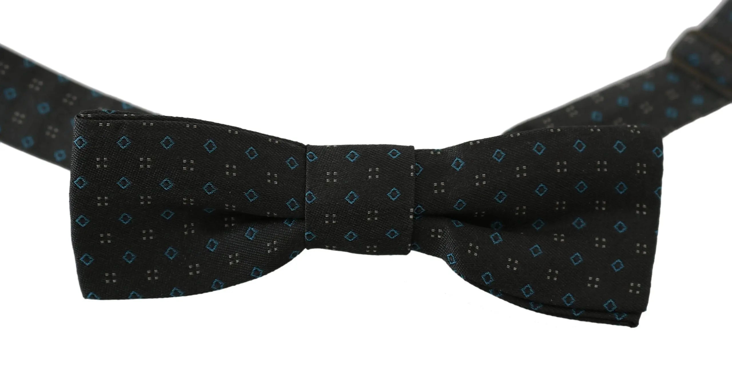 Dolce & Gabbana Men Gray Pattern Silk Adjustable Neck Papillon Bow Tie - Zeiniez