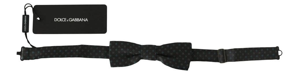 Dolce & Gabbana Men Gray Pattern Silk Adjustable Neck Papillon Bow Tie - Zeiniez