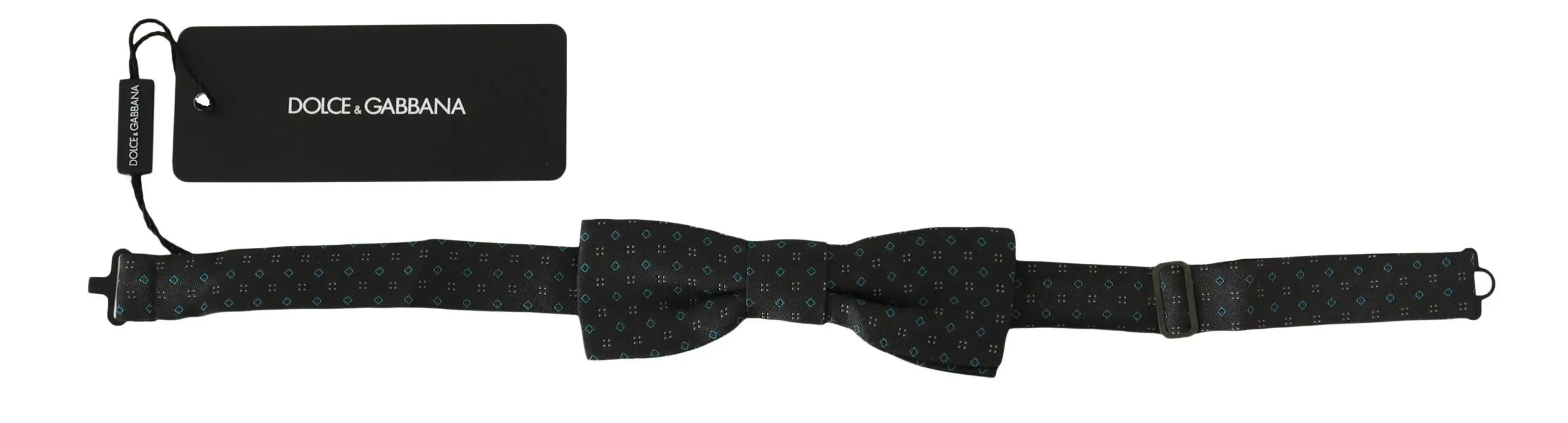 Dolce & Gabbana Men Gray Pattern Silk Adjustable Neck Papillon Bow Tie - Zeiniez