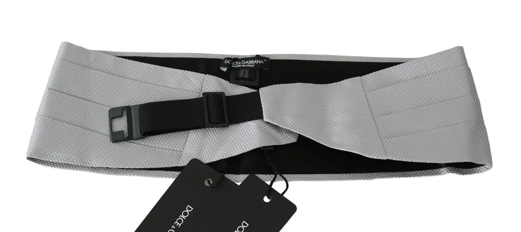 Dolce & Gabbana Gray Men Waist Belt 100% Silk Cummerbund - Zeiniez
