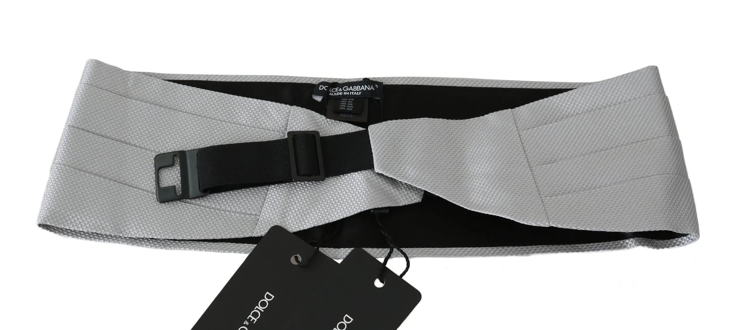 Dolce & Gabbana Gray Men Waist Belt 100% Silk Cummerbund - Zeiniez