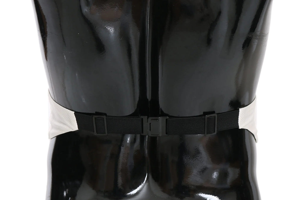 Dolce & Gabbana White Men Waist Belt 100% Silk Cummerbund - Zeiniez