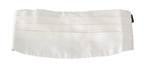Dolce & Gabbana White Men Waist Belt 100% Silk Cummerbund - Zeiniez