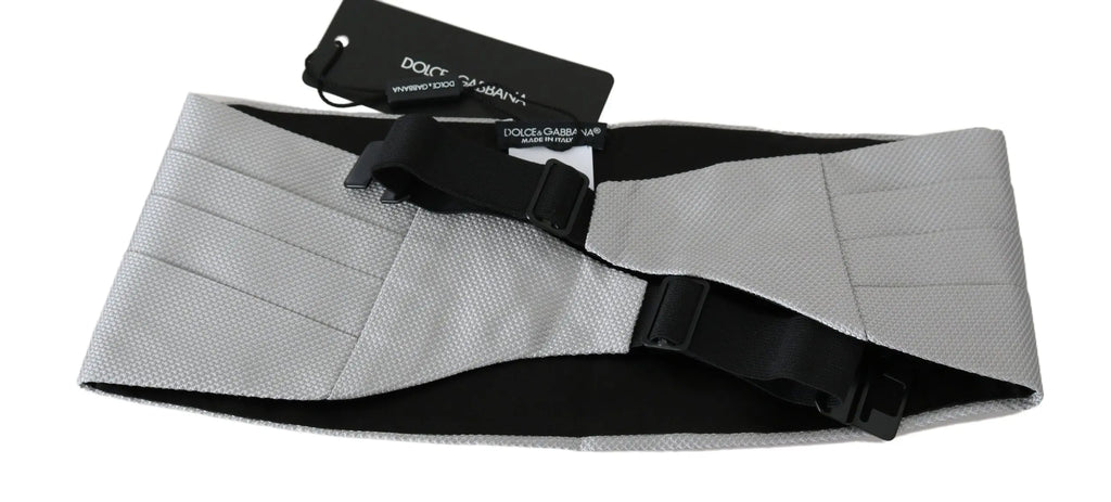 Dolce & Gabbana Gray Men Waist Belt 100% Silk Cummerbund - Zeiniez