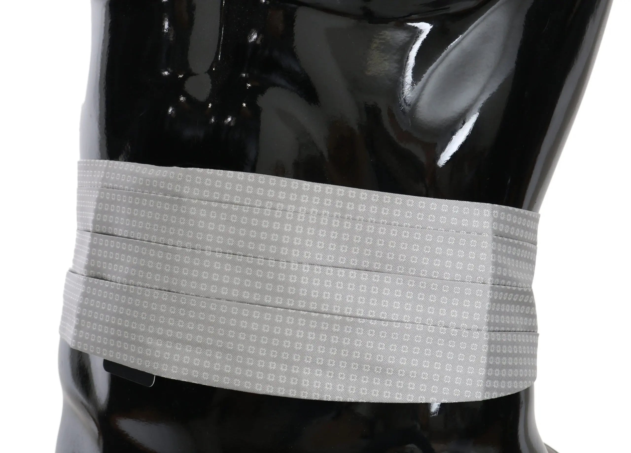 Dolce & Gabbana Gray Patterned Waist Belt Silk Cummerbund - Zeiniez