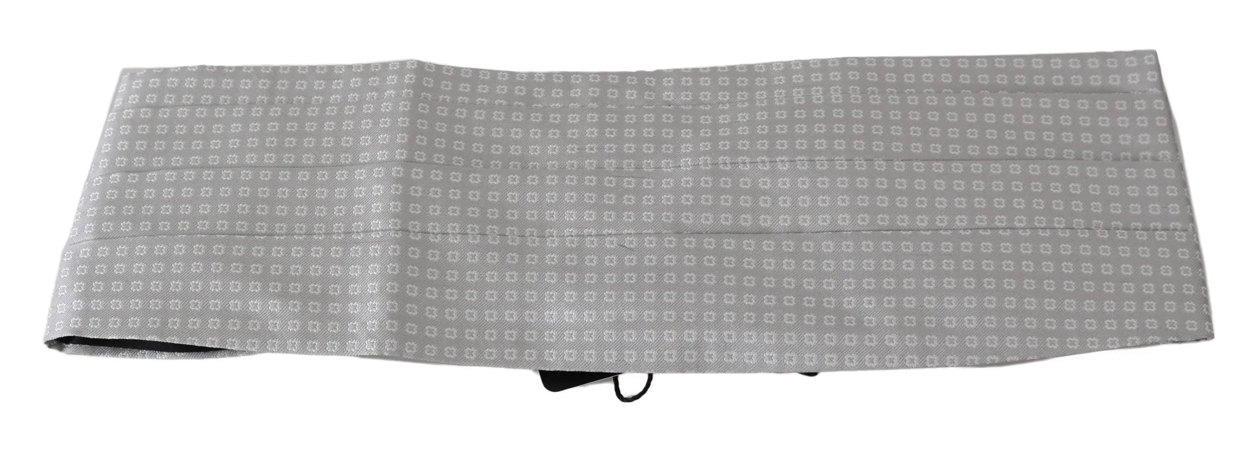 Dolce & Gabbana Gray Patterned Waist Belt Silk Cummerbund - Zeiniez