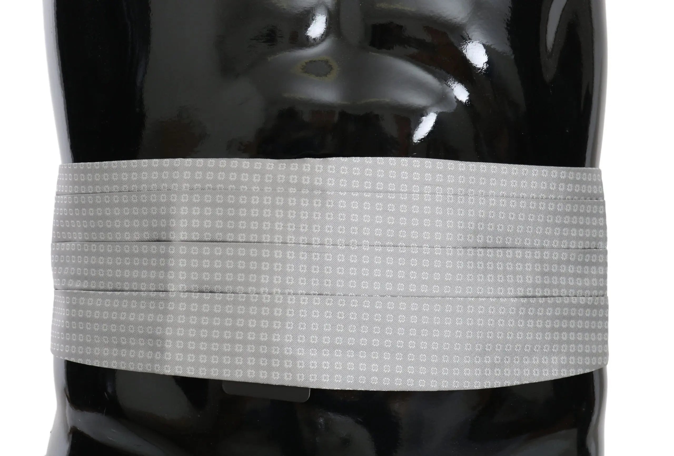 Dolce & Gabbana Gray Patterned Waist Belt Silk Cummerbund - Zeiniez