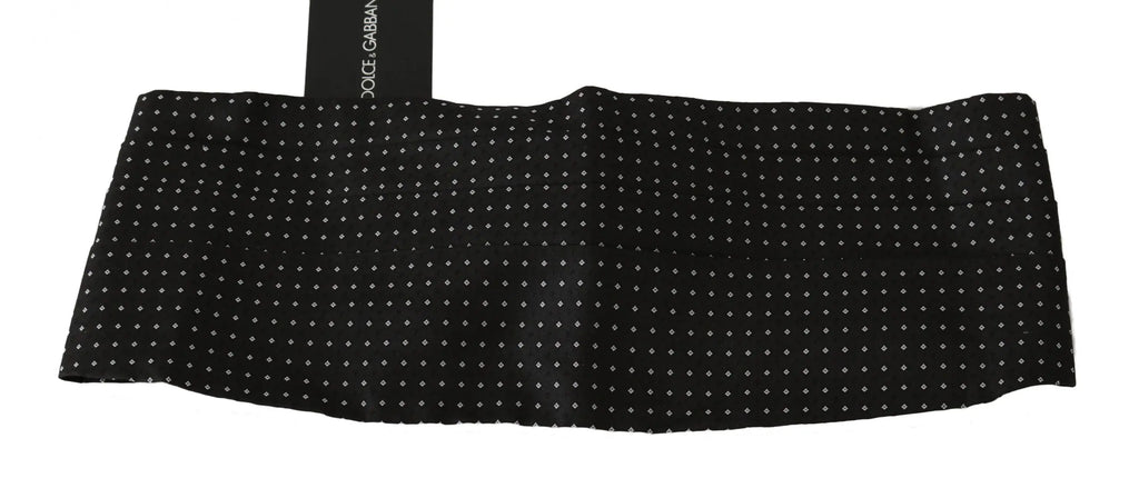 Dolce & Gabbana Black Dotted Waist Belt Silk Cummerbund - Zeiniez