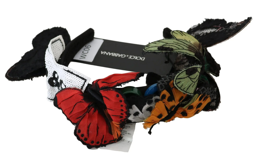 Dolce & Gabbana Tiara Floral Butterfly Sequin Diadem Headband - Zeiniez