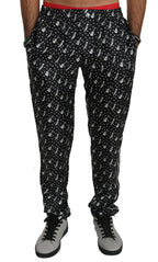 Dolce & Gabbana Silk Black Musical Instrument Trouser Pants - Zeiniez
