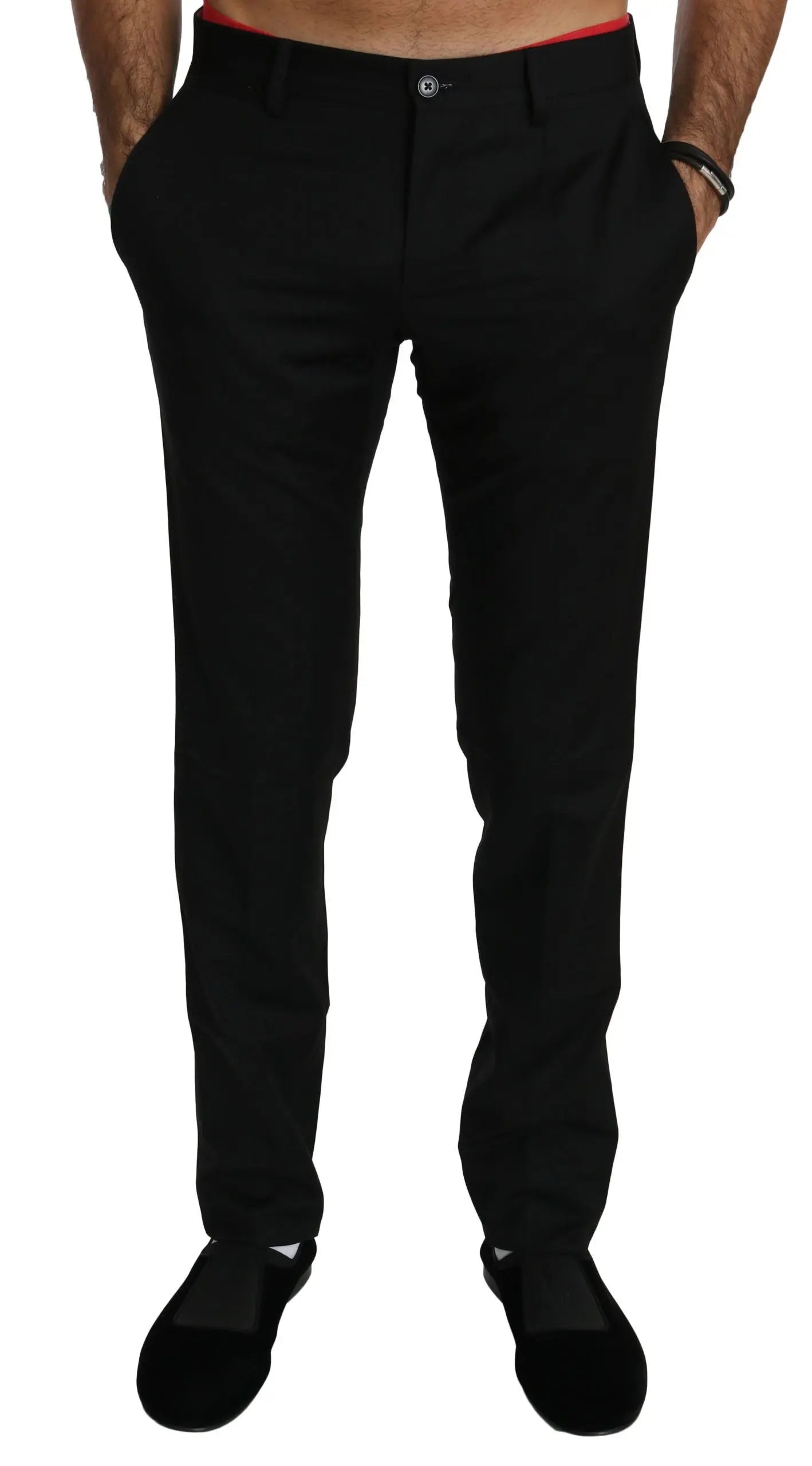 Dolce & Gabbana Black Dress Formal Trouser Mens Wool Pants - Zeiniez