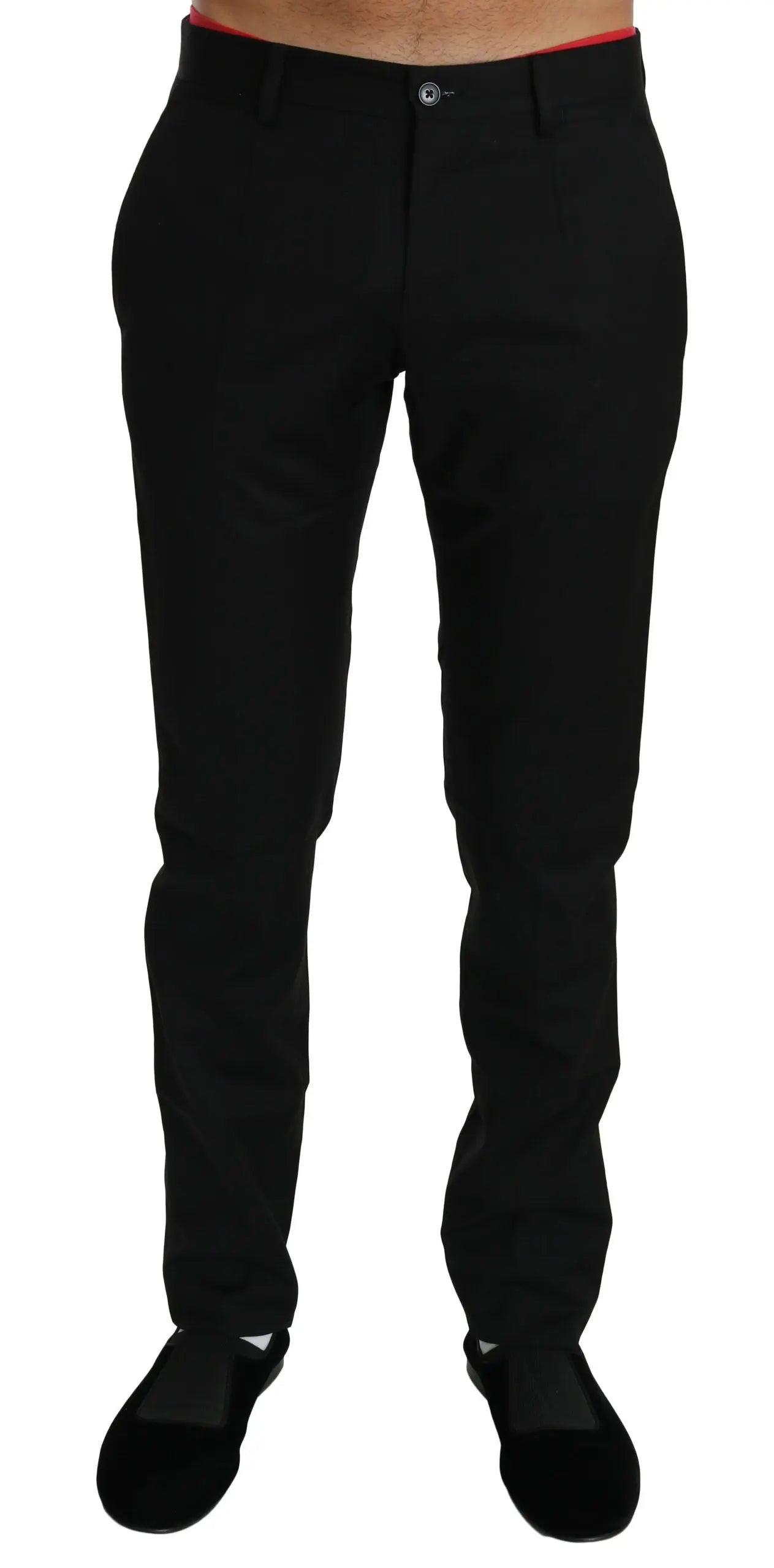 Dolce & Gabbana Black Dress Formal Trouser Mens Wool Pants - Zeiniez