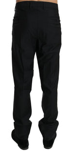 Dolce & Gabbana Black Dress Formal Trouser Men Wool Pants - Zeiniez