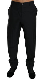 Dolce & Gabbana Black Dress Formal Trouser Men Wool Pants - Zeiniez