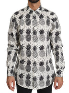 Dolce & Gabbana White Pineapple Cotton Top Shirt - Zeiniez