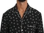 Dolce & Gabbana Black Skull Print Silk Sleepwear Shirt - Zeiniez
