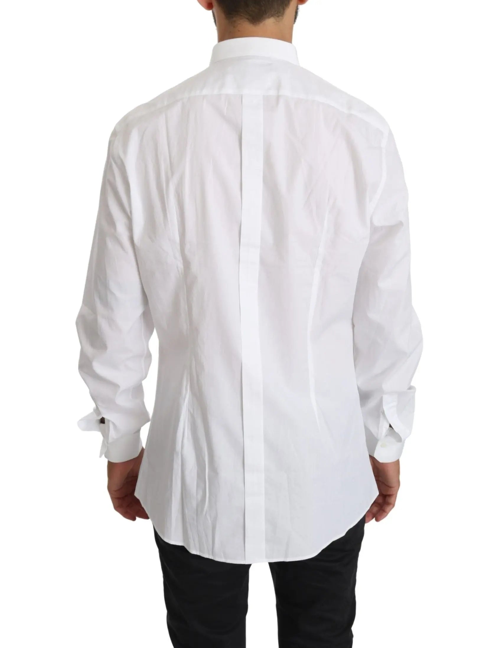 Dolce & Gabbana White Cotton Long Sleeve Top Shirt - Zeiniez