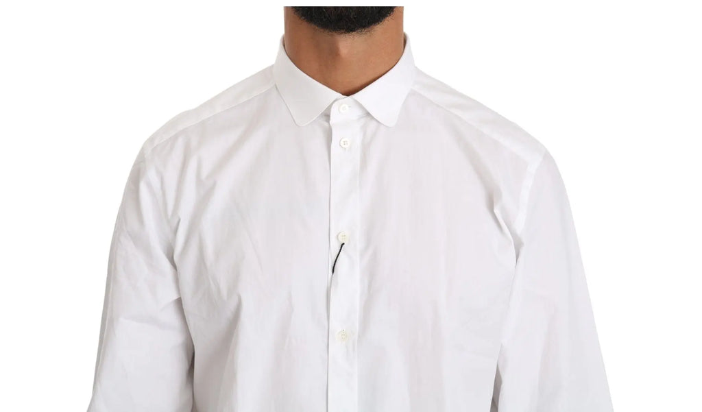 Dolce & Gabbana White Cotton Long Sleeve Top Shirt - Zeiniez