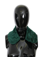 Dolce & Gabbana Green Fur Shoulder Collar Wrap Lambskin Scarf - Zeiniez