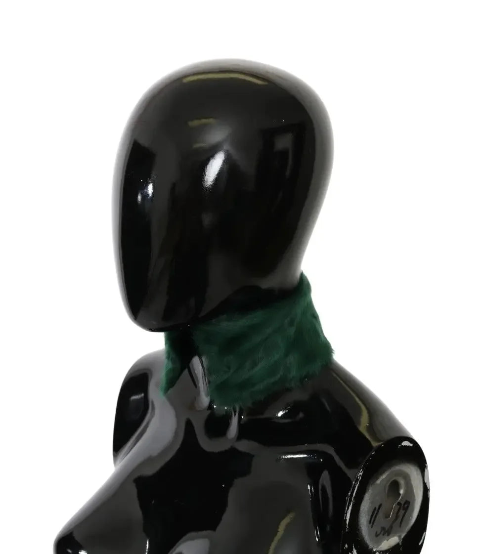 Dolce & Gabbana Green Fur Neck Collar Wrap Lambskin Scarf - Zeiniez