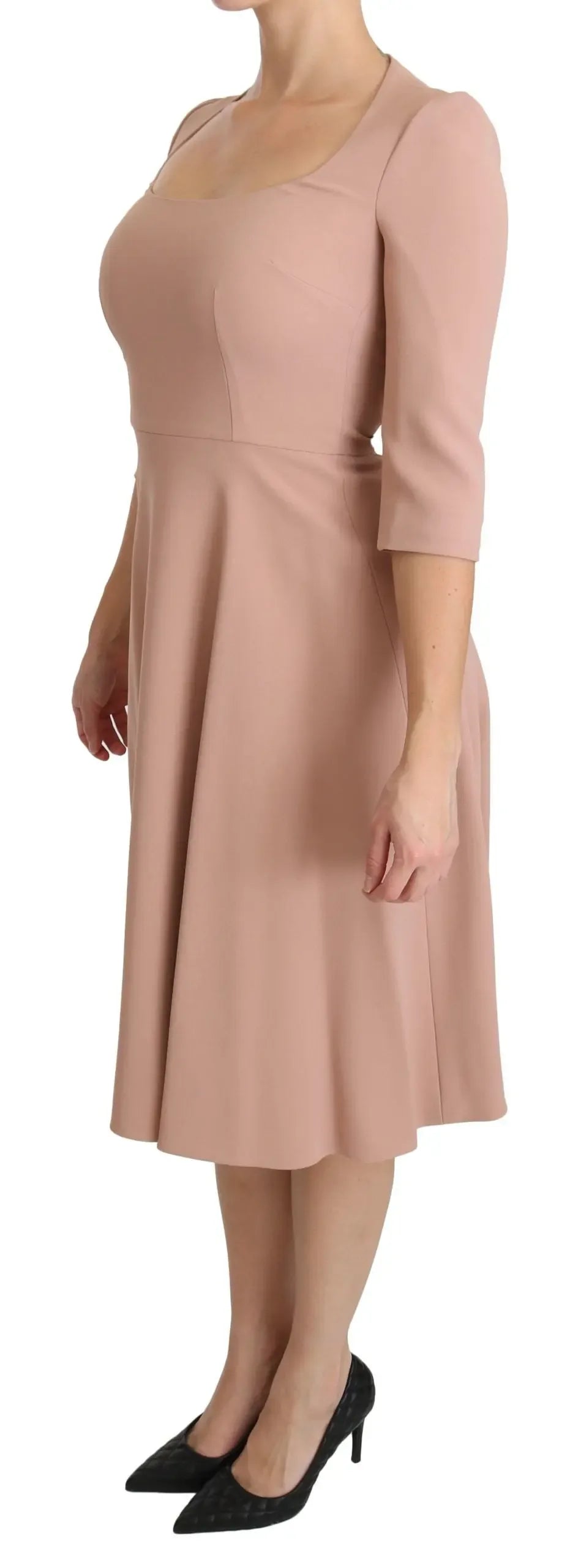 Dolce & Gabbana Pink 3/4 Sleeves A-line Viscose Dress - Zeiniez