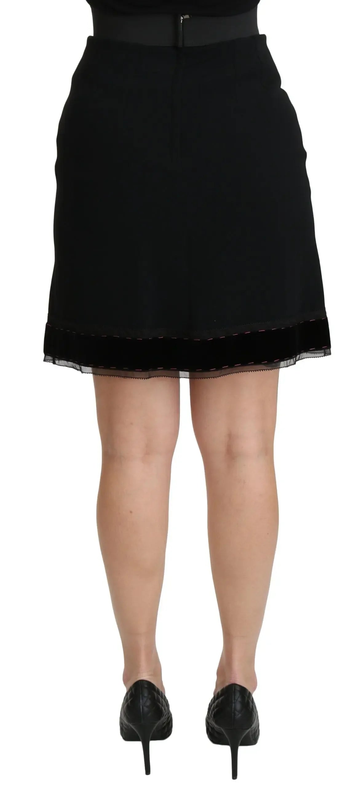 Dolce & Gabbana Black A-line High Waist Mini Viscose Skirt - Zeiniez