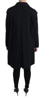 Dolce & Gabbana Coat Blue Cotton Women Trench Jacket - Zeiniez