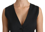 Dolce & Gabbana Black Dotted Waistcoat Vest Blouse Top - Zeiniez