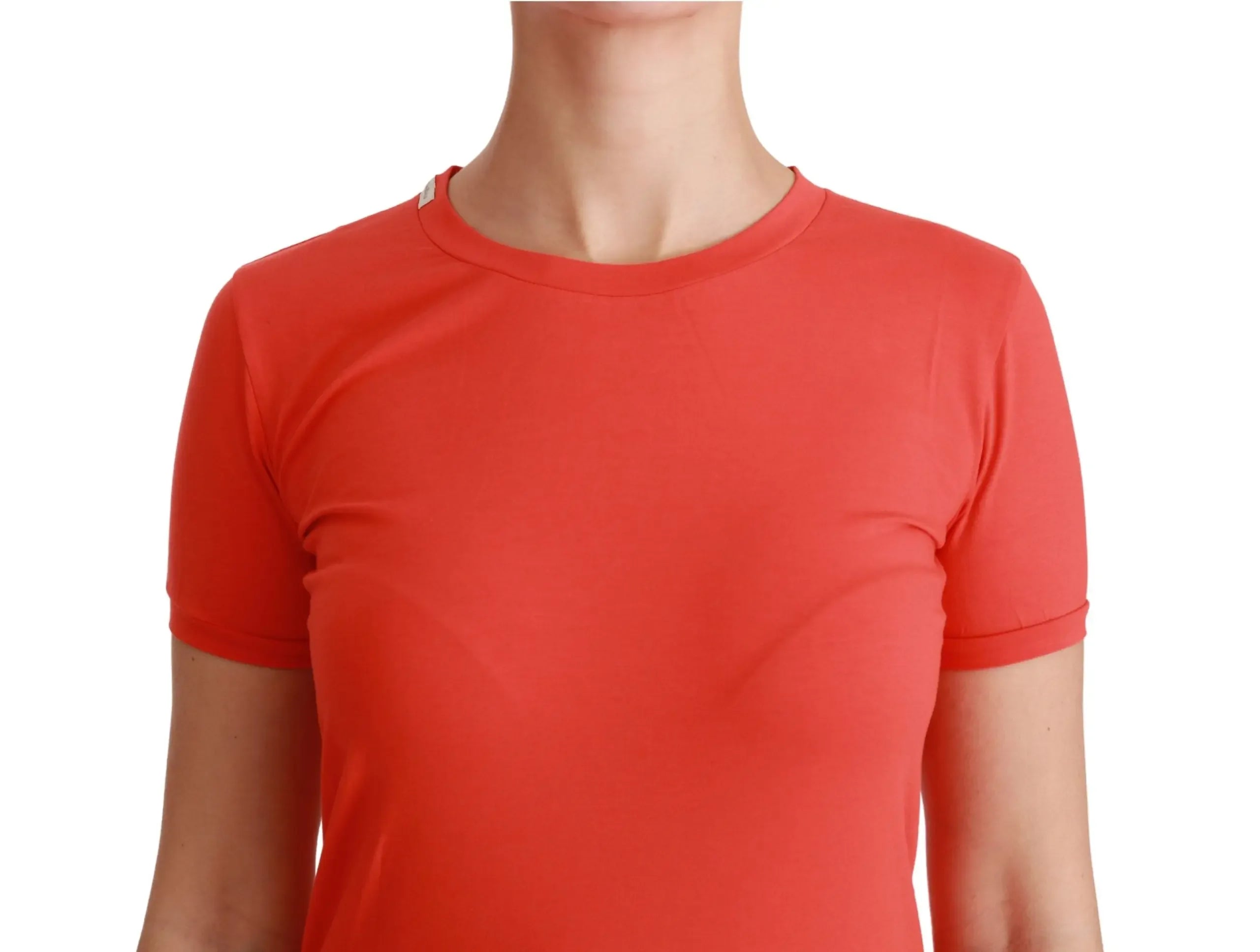 Dolce & Gabbana Red Crewneck Short Sleeve T-shirt Cotton Top - Zeiniez