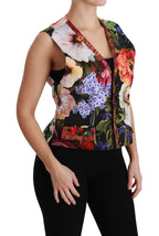 Dolce & Gabbana Multicolor Floral Sleeveless Waistcoat Top Vest - Zeiniez