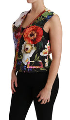 Dolce & Gabbana Multicolor Floral Sleeveless Waistcoat Top Vest - Zeiniez