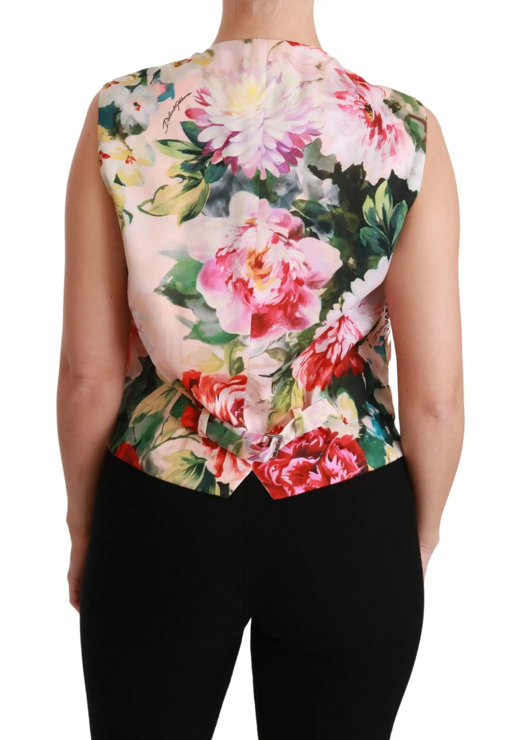 Dolce & Gabbana Multicolor Floral Sleeveless Waistcoat Top Vest - Zeiniez