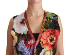Dolce & Gabbana Multicolor Floral Sleeveless Waistcoat Top Vest - Zeiniez