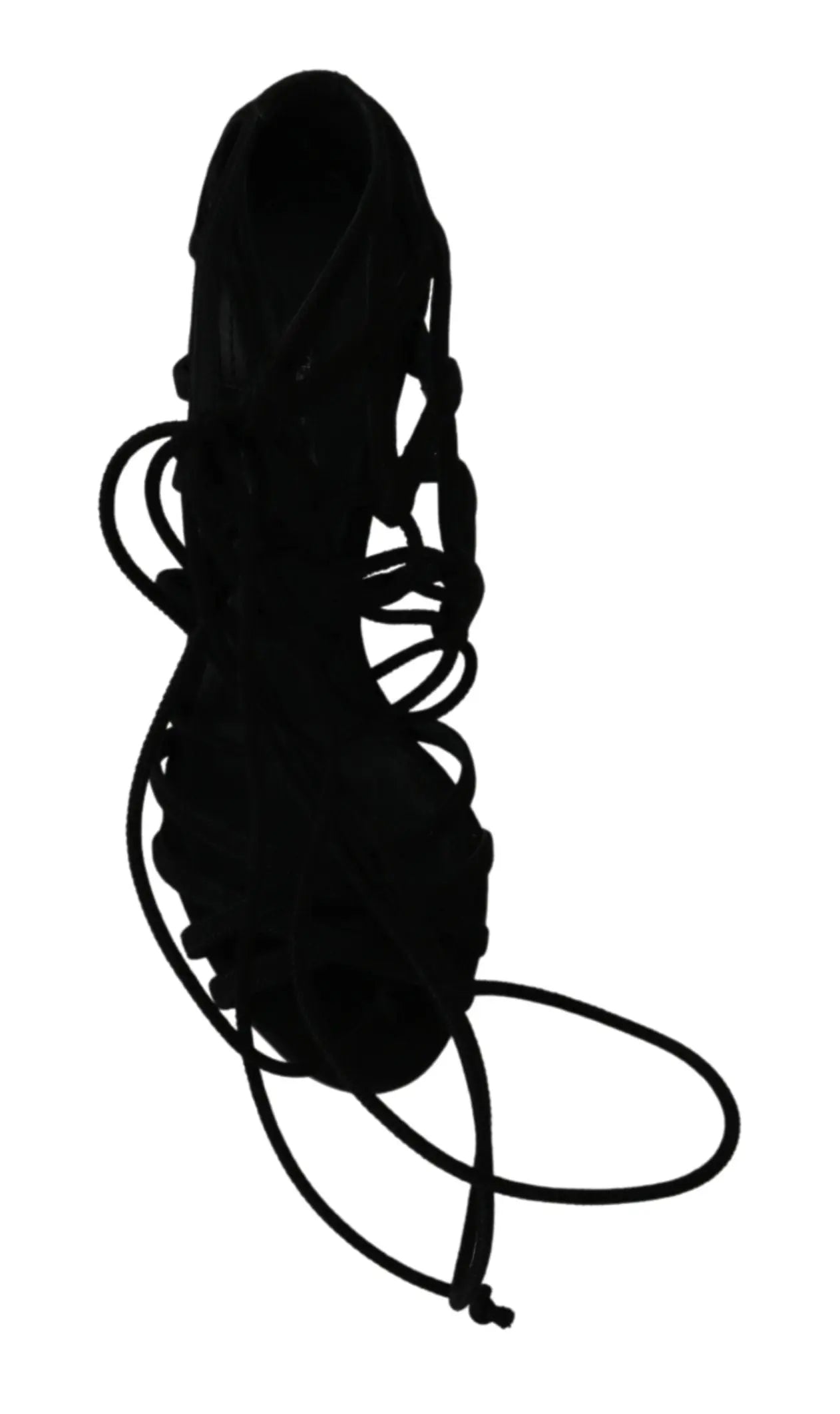 Dolce & Gabbana Black Suede Strap Stilettos Shoes Sandals - Zeiniez