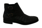 Dolce & Gabbana Black Crocodile Leather Derby Boots Shoes - Zeiniez