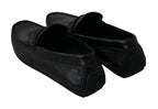 Dolce & Gabbana Black Lizard Leather Flat Loafers Shoes - Zeiniez