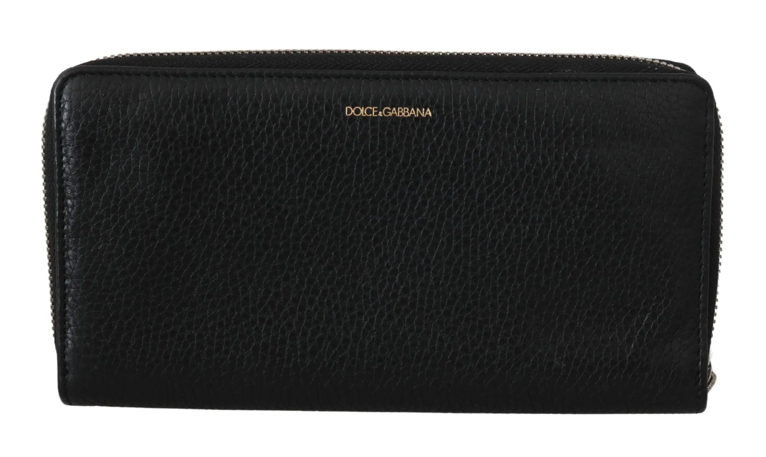 Dolce & Gabbana Black Mens Zipper Continental Purse 100% Leather Wallet - Zeiniez