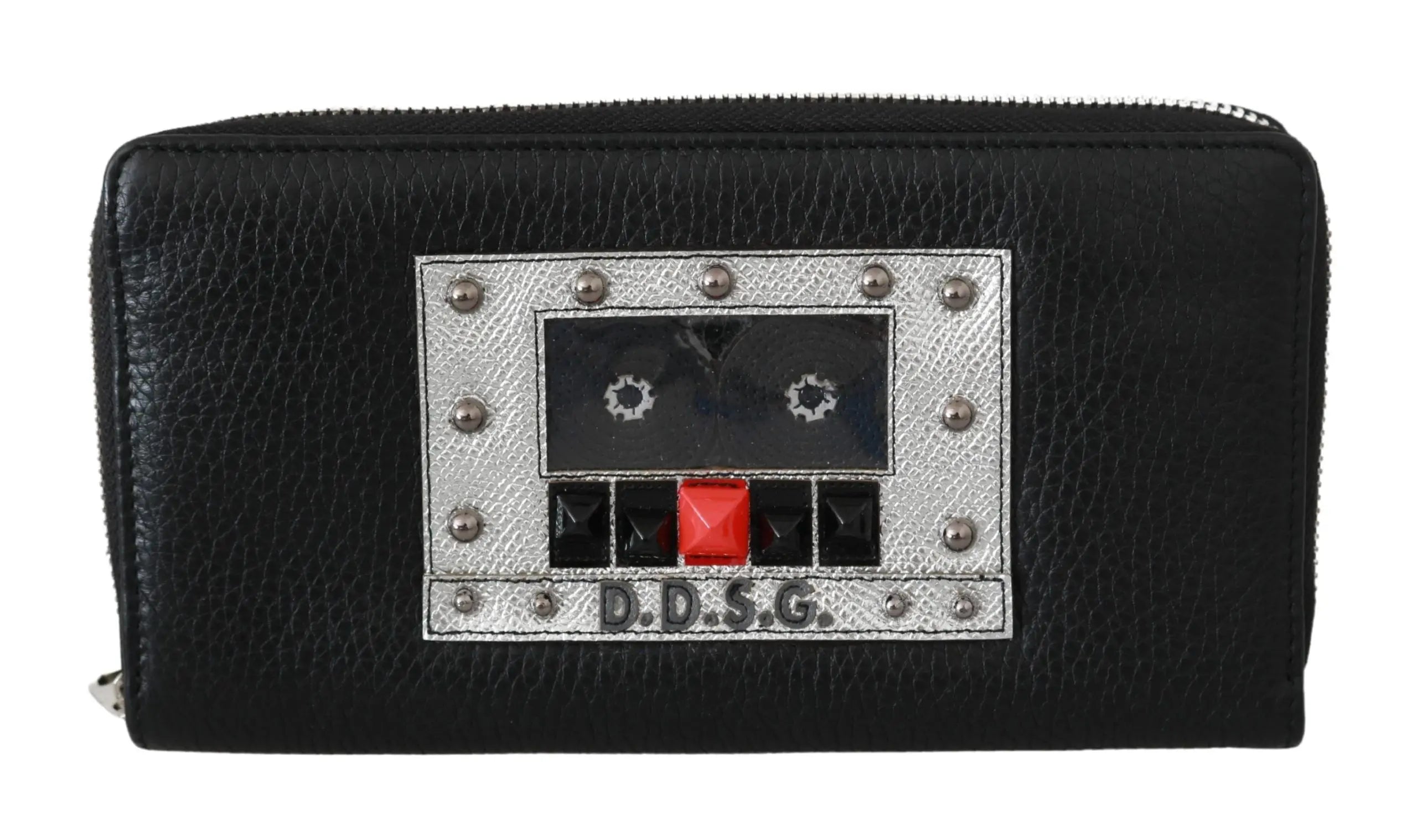 Dolce & Gabbana Black Mens Zipper Continental Purse 100% Leather Wallet - Zeiniez