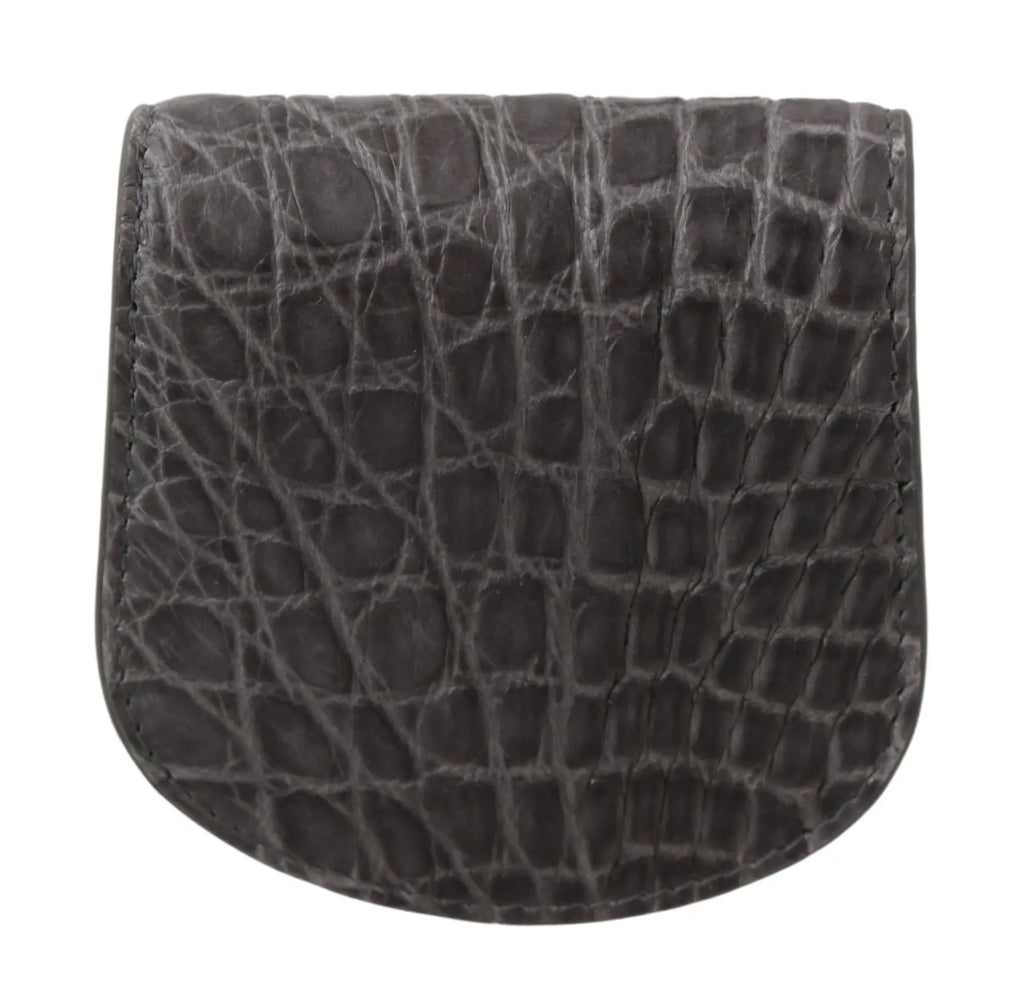 Dolce & Gabbana Gray Exotic Skin Condom Case Holder Pocket Wallet - Zeiniez