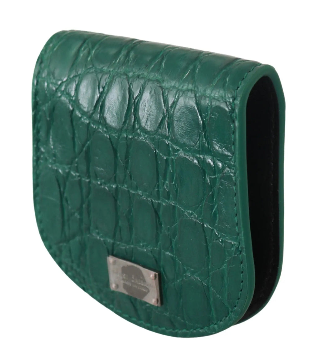 Dolce & Gabbana Green Exotic Skins Condom Case Holder Wallet - Zeiniez