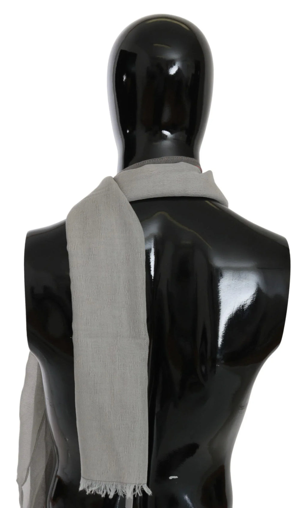 Costume National Gray Fringe Neck Wrap Cotton Scarf - Zeiniez