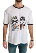 Dolce & Gabbana White Men Print #dgfamily Cotton T-shirt - Zeiniez